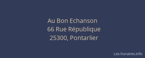 Au Bon Echanson
