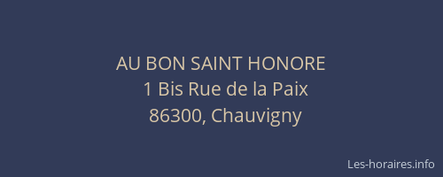 AU BON SAINT HONORE