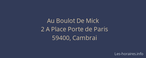 Au Boulot De Mick