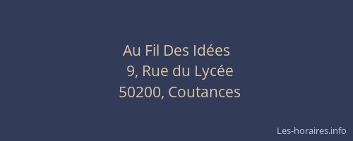 Au Fil Des Idées