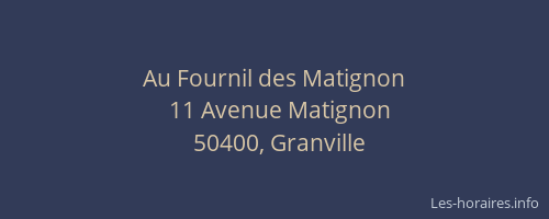 Au Fournil des Matignon