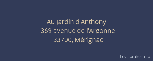 Au Jardin d'Anthony