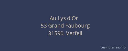 Au Lys d'Or