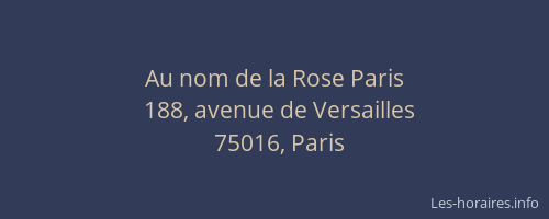 Au nom de la Rose Paris