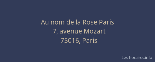 Au nom de la Rose Paris