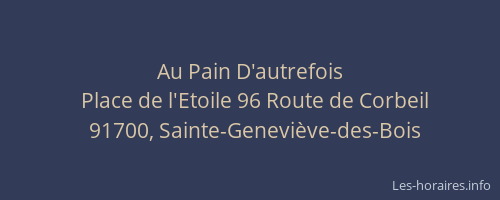 Au Pain D'autrefois