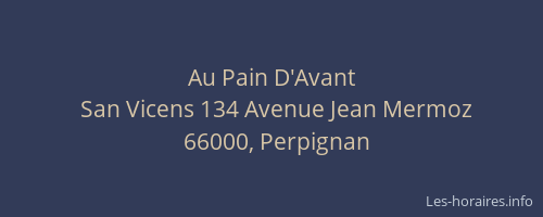 Au Pain D'Avant