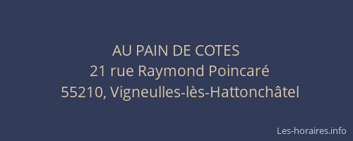 AU PAIN DE COTES