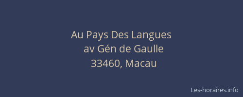 Au Pays Des Langues