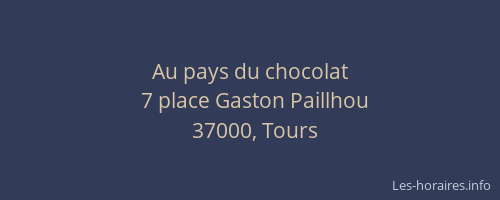 Au pays du chocolat