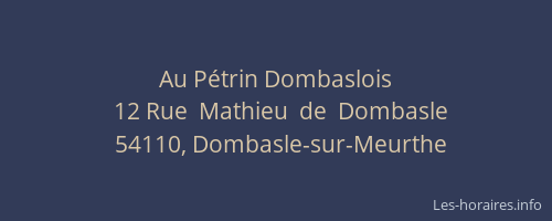 Au Pétrin Dombaslois