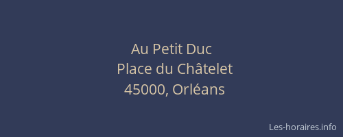 Au Petit Duc