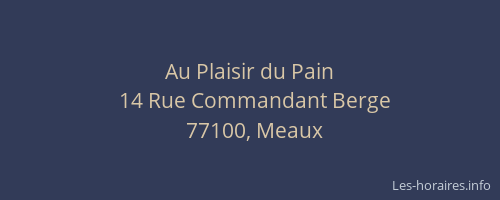 Au Plaisir du Pain