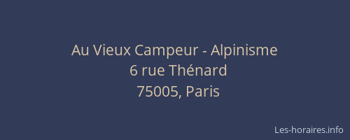 Au Vieux Campeur - Alpinisme