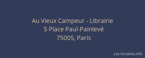 Au Vieux Campeur - Librairie