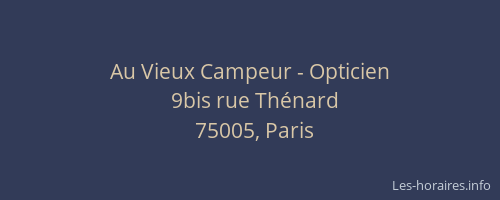 Au Vieux Campeur - Opticien