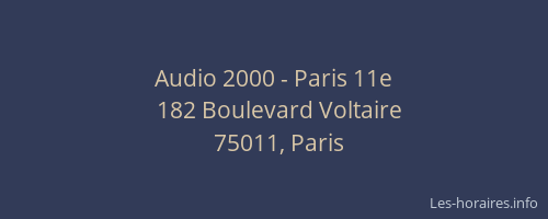 Audio 2000 - Paris 11e