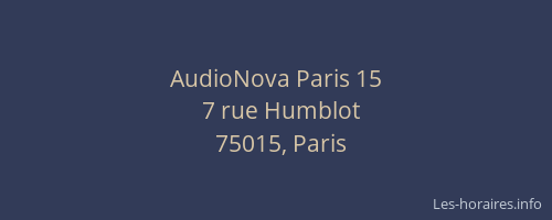 AudioNova Paris 15