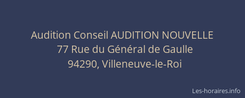 Audition Conseil AUDITION NOUVELLE