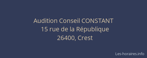 Audition Conseil CONSTANT