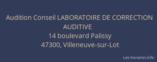 Audition Conseil LABORATOIRE DE CORRECTION AUDITIVE