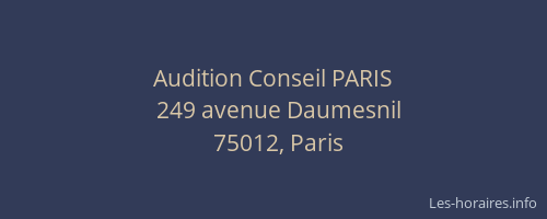 Audition Conseil PARIS