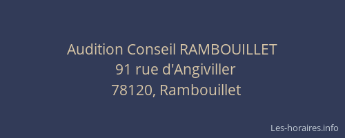Audition Conseil RAMBOUILLET