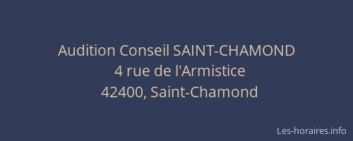 Audition Conseil SAINT-CHAMOND