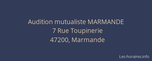 Audition mutualiste MARMANDE