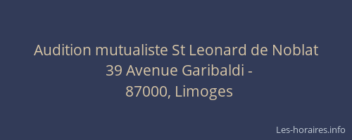 Audition mutualiste St Leonard de Noblat