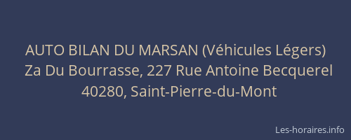 AUTO BILAN DU MARSAN (Véhicules Légers)