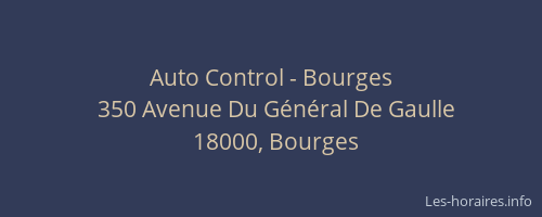 Auto Control - Bourges