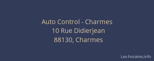 Auto Control - Charmes