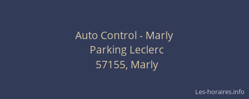 Auto Control - Marly