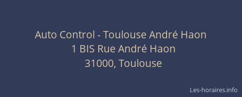 Auto Control - Toulouse André Haon