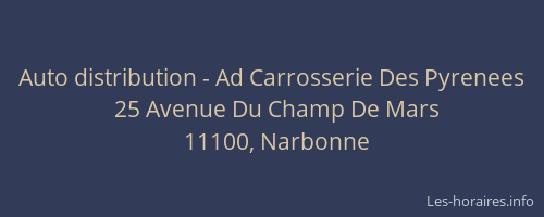 Auto distribution - Ad Carrosserie Des Pyrenees