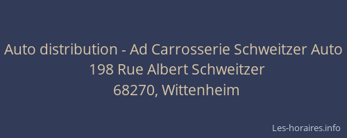 Auto distribution - Ad Carrosserie Schweitzer Auto