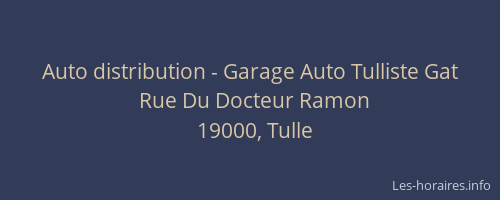 Auto distribution - Garage Auto Tulliste Gat