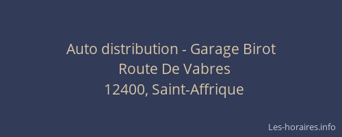 Auto distribution - Garage Birot