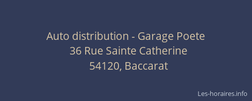 Auto distribution - Garage Poete
