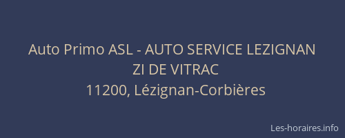Auto Primo ASL - AUTO SERVICE LEZIGNAN