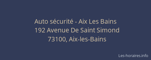 Auto sécurité - Aix Les Bains