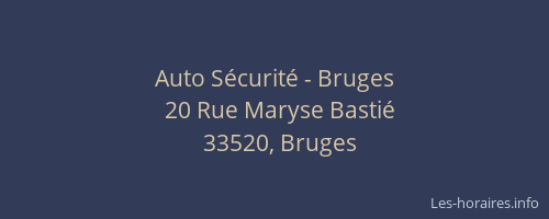 Auto Sécurité - Bruges