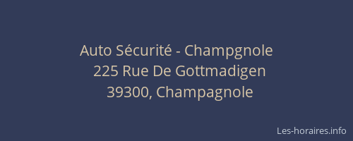 Auto Sécurité - Champgnole