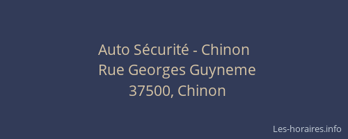 Auto Sécurité - Chinon
