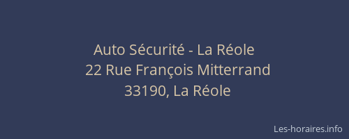 Auto Sécurité - La Réole