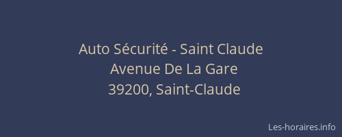 Auto Sécurité - Saint Claude