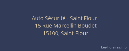 Auto Sécurité - Saint Flour