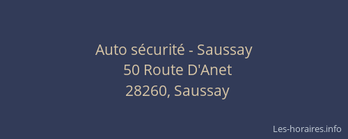 Auto sécurité - Saussay