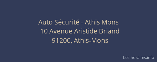 Auto Sécurité - Athis Mons